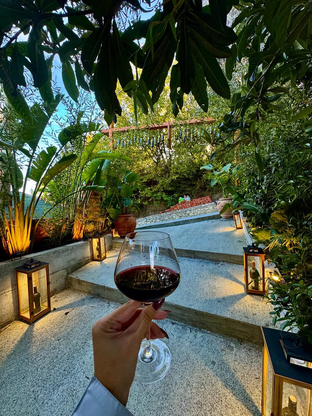 Wine tasting outdoors